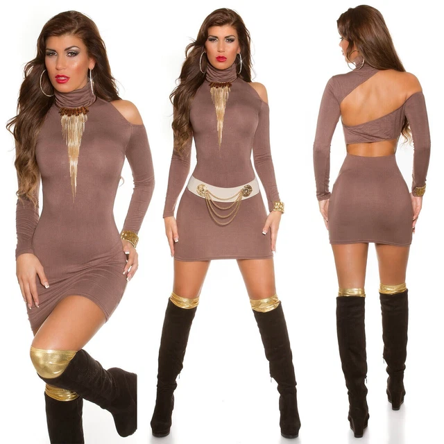 Vestito Donna Corto Elegante Abito da Cerimonia Aderente Attillato Sera Sexy per
