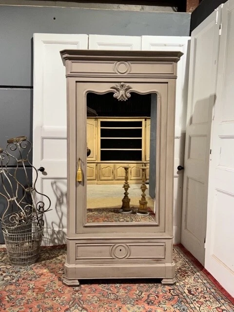 Antique French Armoire / French One Door Wardrobe / Antique French Wardrobe
