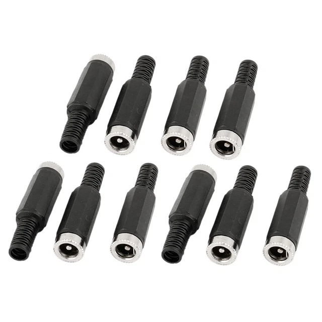 10-Pack 5.5mm X 2.1mm DC Power Jack Sockets – Female Barrel-Type PCB Mount Connectors-363891