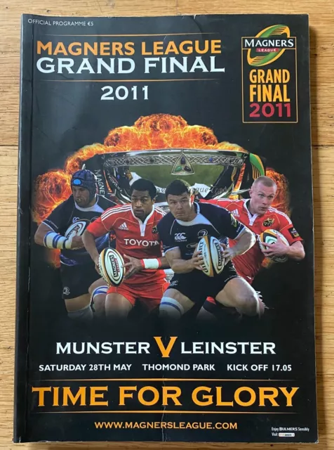 2011 - Munster v Leinster - Magners League Grand Final Programme + Ticket