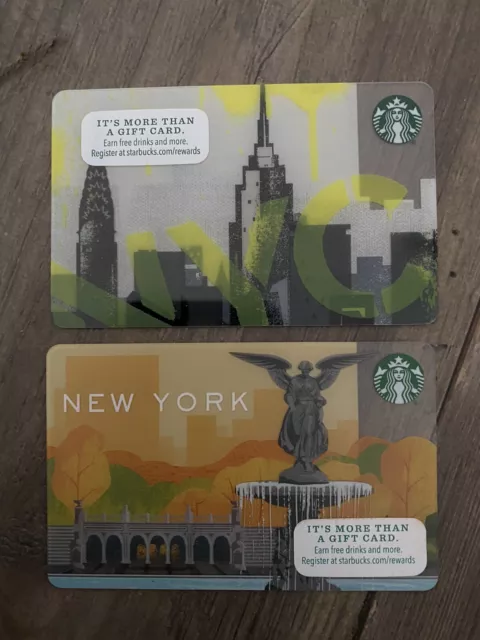 Starbucks Gift Card Lot Of 2 NYC New York City Collectors No Value