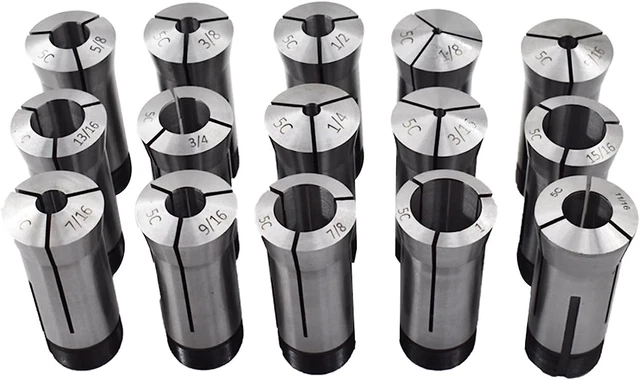 New15Pcs 5C Collet Set Fit for Machining Turning