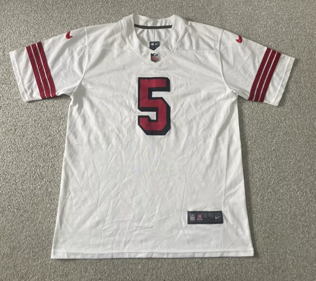 Nike NFL San Francisco 49ers Jersey Shirt Red White L #5 Lance