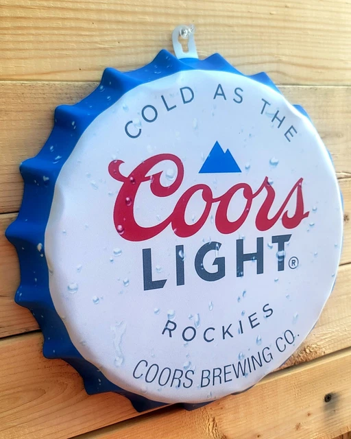 COORS LIGHT BEER Bottle Cap Metal Sign Man Cave Bar Decor Beer Sign 18