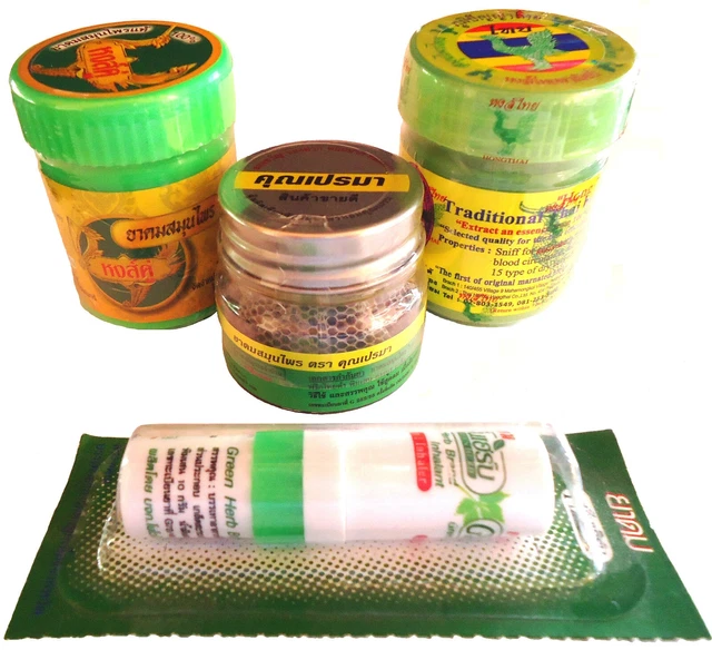 4 X Herbal Inhaler Cuscino Profumato Tailandese Erbe Essenziale Oli