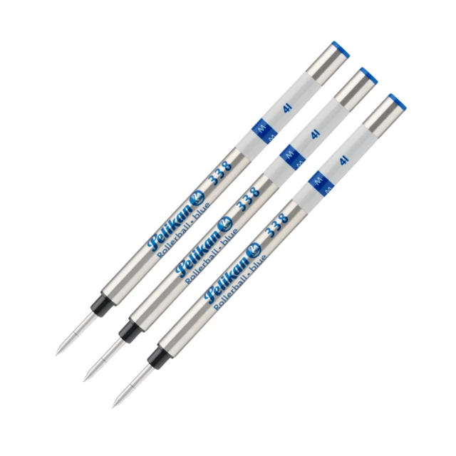 Pelikan 338 Ricariche Per Penna Roller | Punta Fine (F) Colore Blu | Confezione Singola - 3