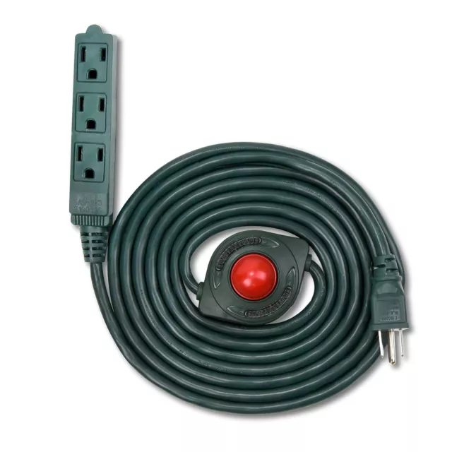 Cable de extensión Electes 15 ft con interruptor mano/pie, 3 salidas, verde, UL...