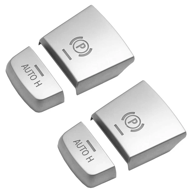 2x ABS Cromo Freno A Mano Elettronico Pulsante P Copertura Decorazione per F106696