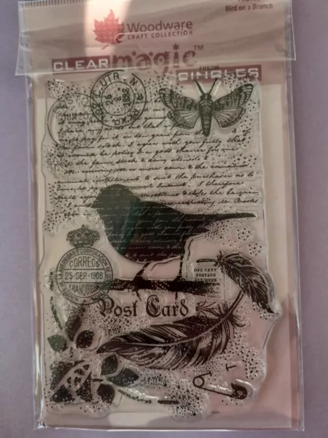 Woodware Craft Collection Clear Magic Singles Stamps Set Bird On A Branch FRS736