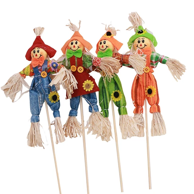 4x décorations d'halloween épouvantail décoration piquets de jardin pour les