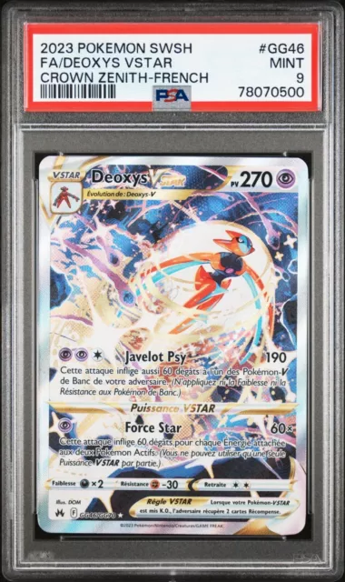 Deoxys Vstar PSA 9 GG46/GG70 Zenith Supreme Alt French Pokemon Card