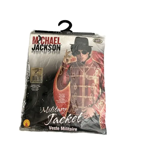 New Michael Jackson Red & Gold Military Jacket Halloween Costume Large 42-44