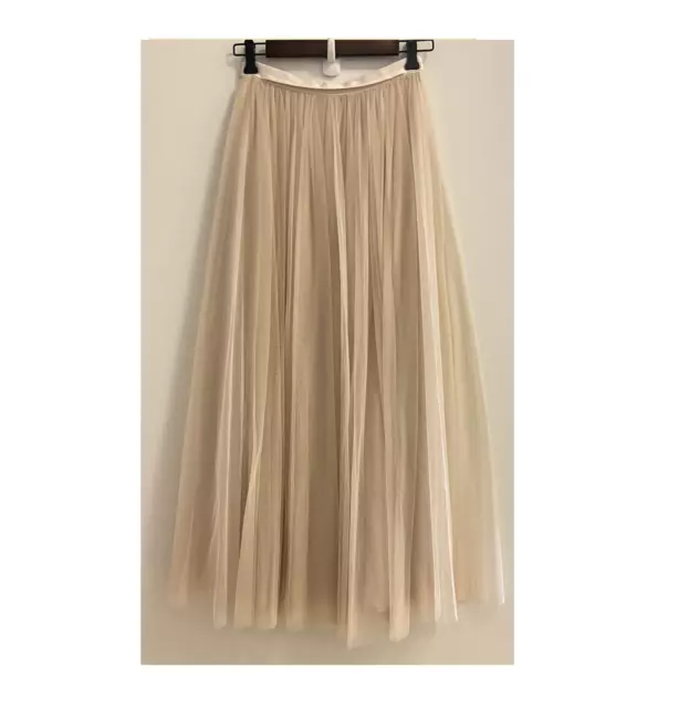 NEW Needle & Thread Light Pink Tulle Layered Pleated Maxi Skirt Size 2