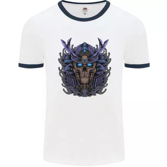 T-shirt Samurai Skull MMA Palestra Arti Marziali Allenamento Uomo Anello Bianco 2