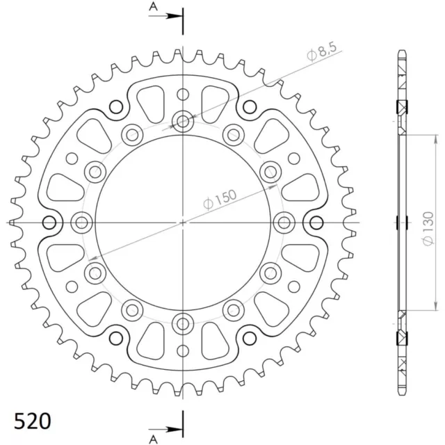 Stealth-Kettenrad Supersprox 520/48Z gold für: Honda XR Yamaha YZ WR