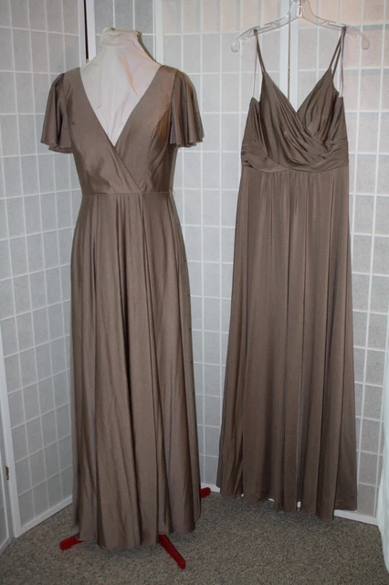 NWT Lot of 2 coordinating Allure Bridal MOCHA jersey Bridesmaids Size 10 & 12