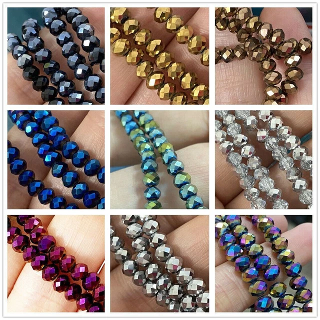 4mm Facettierte Kristall Glasperlen|DIY Schmuck Basteln 400Stk-Set/7,5€;120St/3€ 2