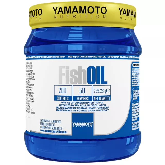 Fish OIL di YAMAMOTO NUTRITION 200 softgel omega 3 EPA DHA Olio di Pesce