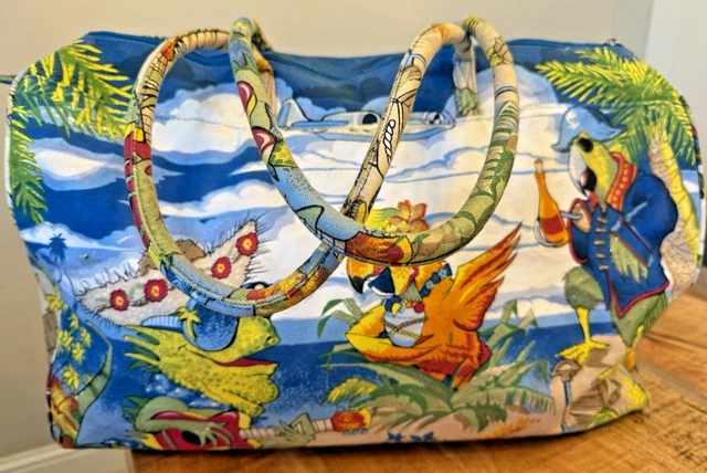 VINTAGE CAPPELLI STRAWORLD Tropical Beach Weekend Traveler Zip