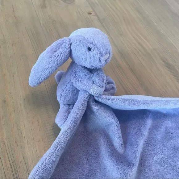 Jellycat Lovey Bashful Bunny Purple Security Blanket Infant Toy Soft Rare 2
