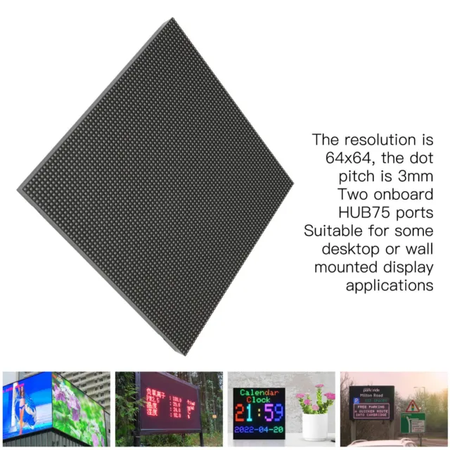 LED Matrix Panel 4096 RGB LEDs Full Color Adjustable Brightness 64x64 3mm UK HEL