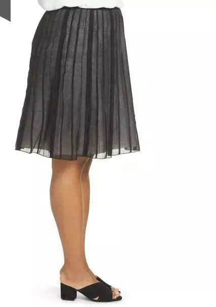 NIC+ZOE by Nordstrom Plus Size Black Onyx Batiste Flirt Skirt 18W 3