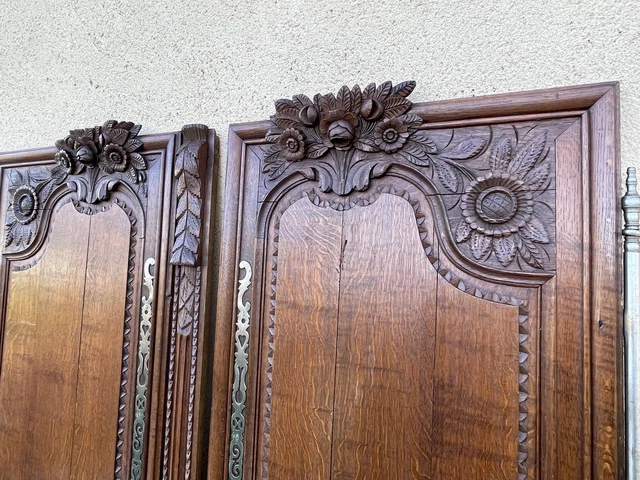 Antique French Carved Armoire Doors Architectural Salvage Design Reclaimed 10