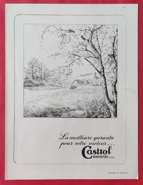 Publicité de presse 1937 Huile CASTROL Automobile