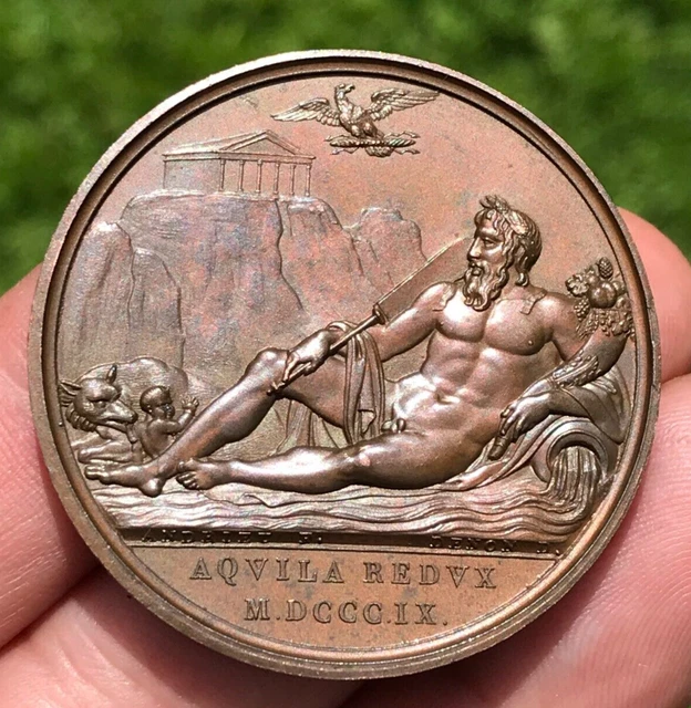 Médaille Napoléon 1er 1809 – Annexion De Rome à La France – Étain Uni-face