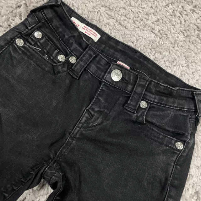 True Religion Halle Jeans Womens Sz 26 (Actual 24x23) Black Skinny Stretch Denim