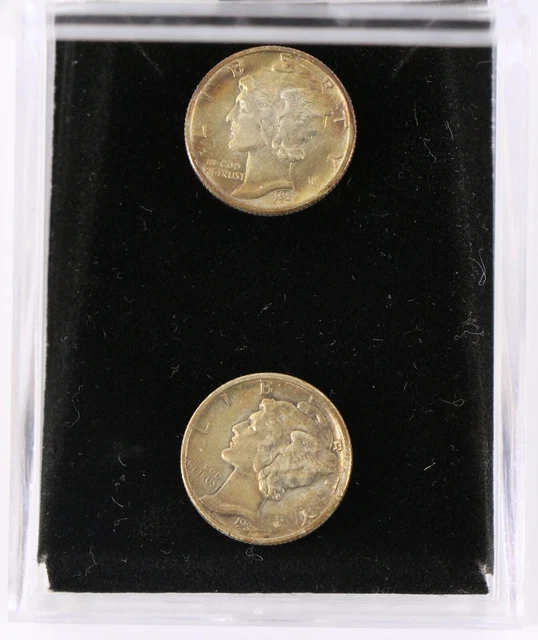 Set of 2 1937 Mercury Silver Dime Cufflinks w/Case 10c Set of 2 1937 Mercury Silver Dime Cufflinks w/Case 10c