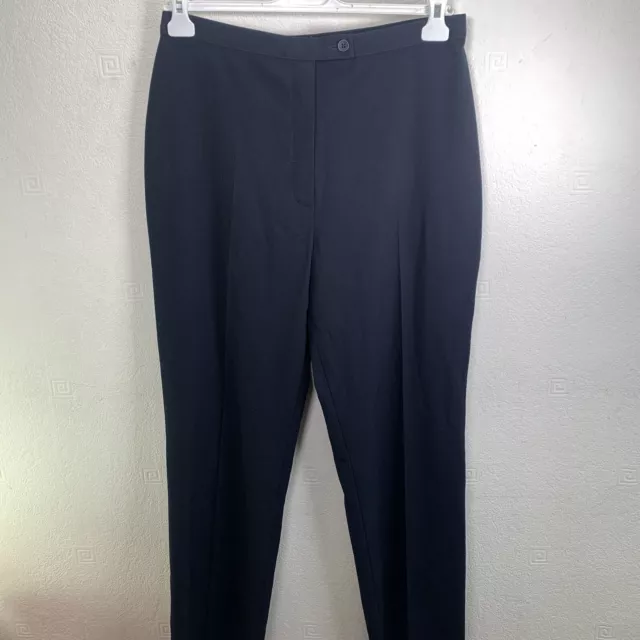 M&S St Michael Women's High Waist Straight Leg Smart Trousers, Size 16, Dark Nav