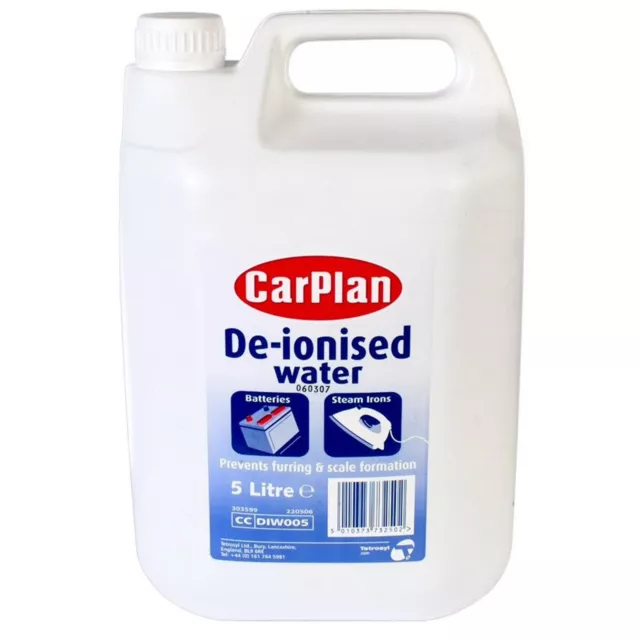 CarPlan De-ionised Water 5L for  Batteries & Steam Irons - Energy Class A+++