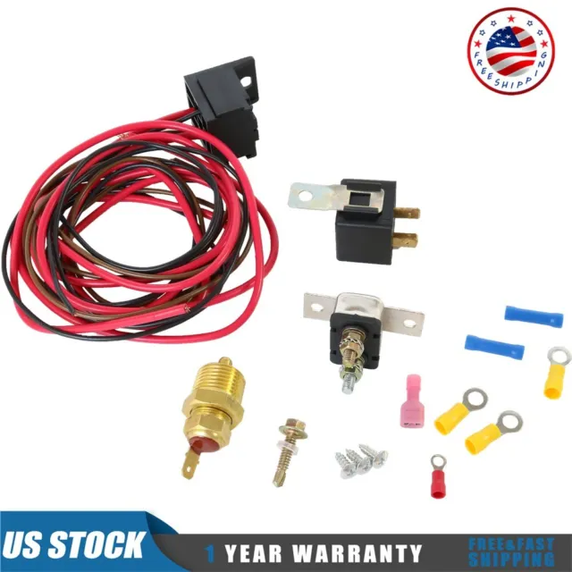 3/8"427 454 Electric Radiator Engine Fan Thermostat Temperature Switch Relay Kit