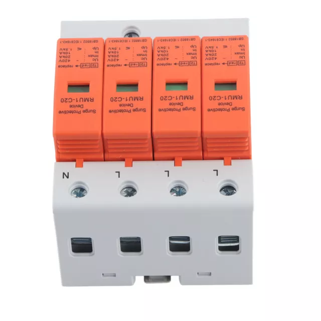 4P Protective Device DIN Rail Mounting Arrester Protector W/ Indicator AC✈