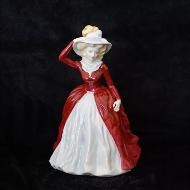 Coalport Ladies of Fashion Margaret Figurine Bone China Doll Red Dress Vintage