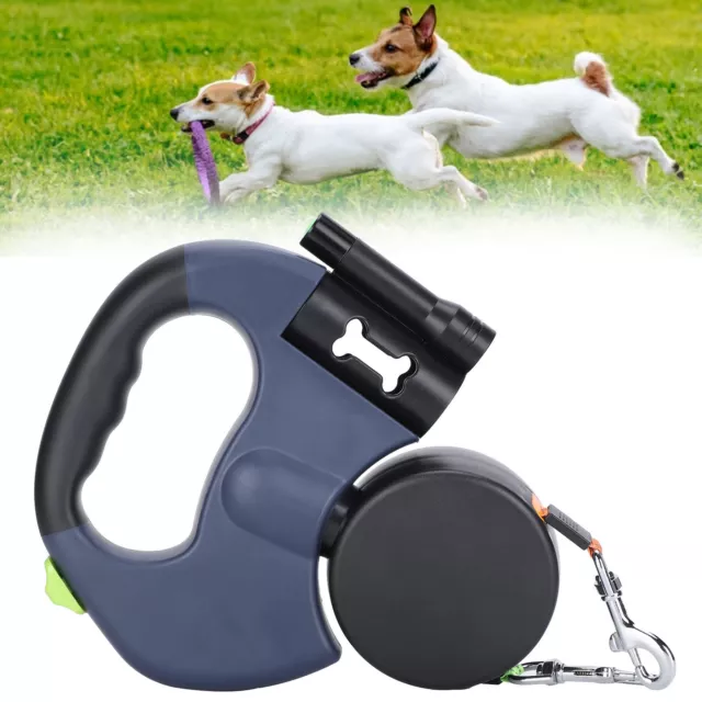 Dual Pet Walking Leash Rétractable Dog Reflective Leash 360 ° Rotation Avec Qcs