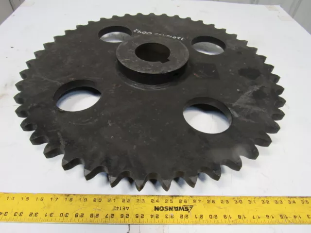 ANSI 120 Roller Chain 1-1/2" Pitch Single Strand 45T Sprocket 3-7/16" Bore