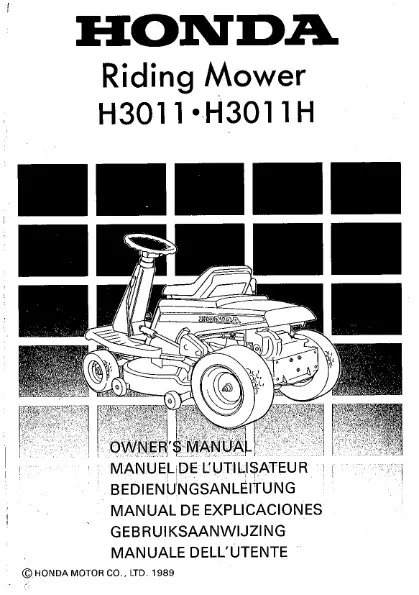 Honda 1211 ride on mower manual cheap