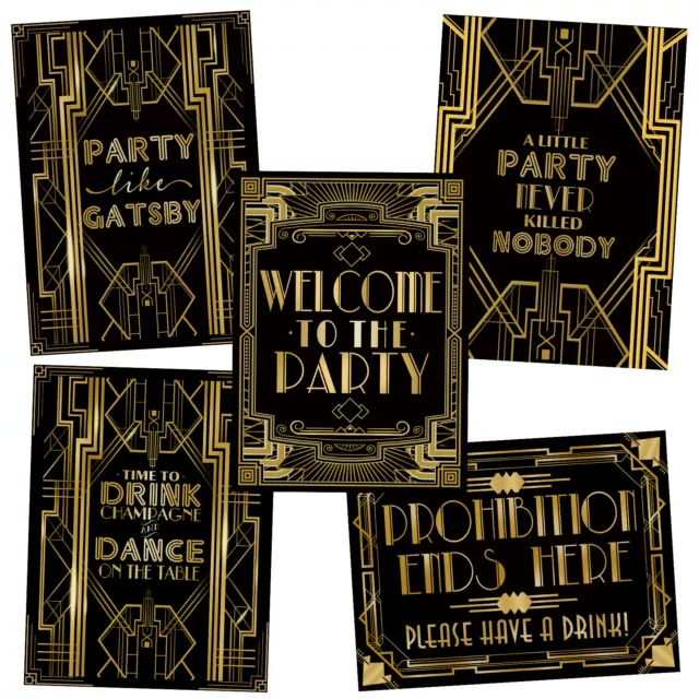 Roaring 20's Poster Photo Booth Props Sign A3 Party Backdrop Decor 16x12inch