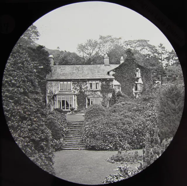 Glas Magic Laterne Rutsche RYDAL MONTAGE HOME OF WORDSWORTH C1890 VIKTORIANISCHES FOTO