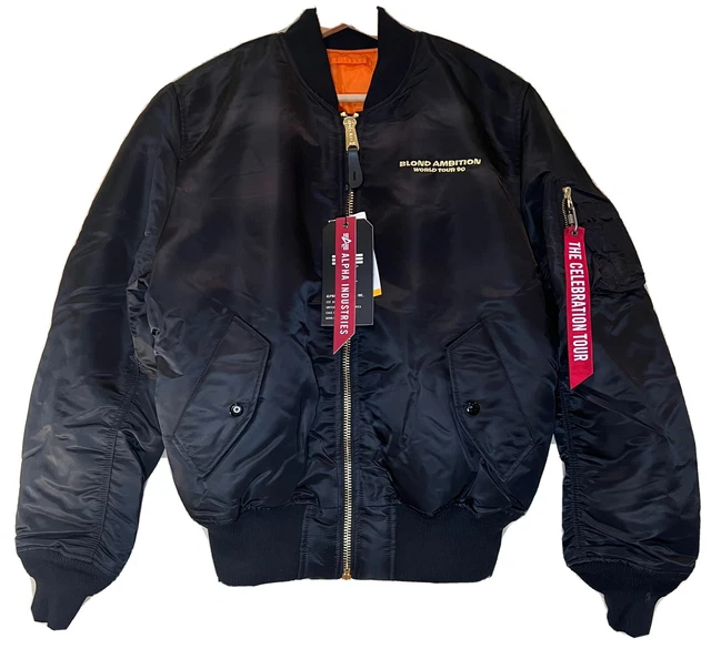 MADONNA BLOND AMBITION / Celebration Tour Bomber Jacket Black Orange