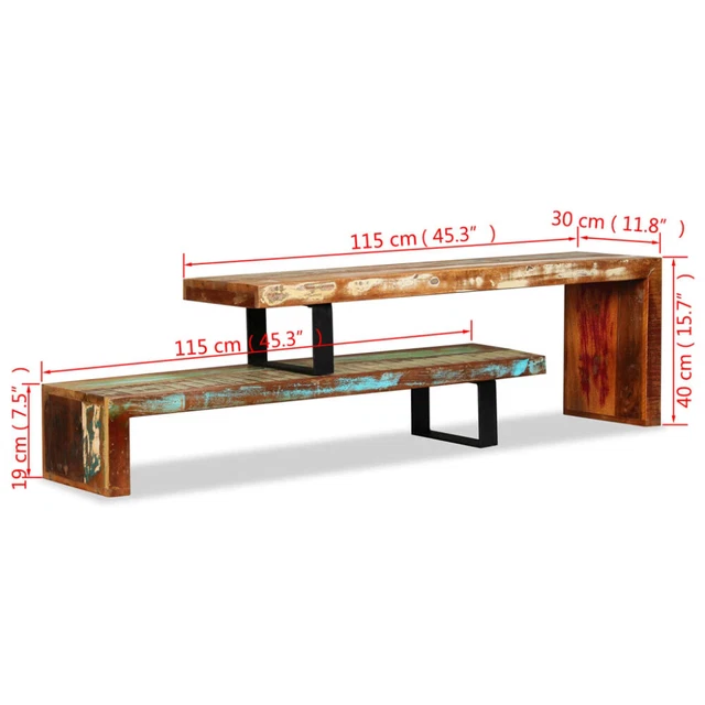 TV Cabinet Solid Reclaimed Wood Media HiFi Entertainment Stand