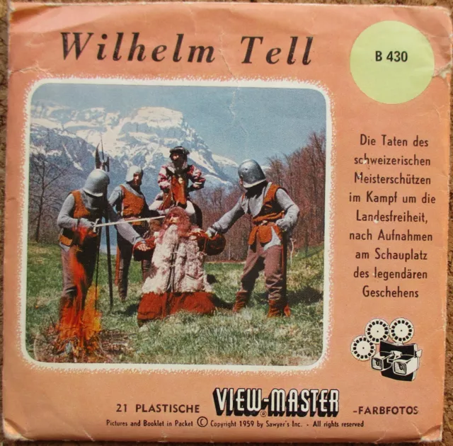 3 View-Master 3D Bildscheiben - Wilhelm Tell + Booklet