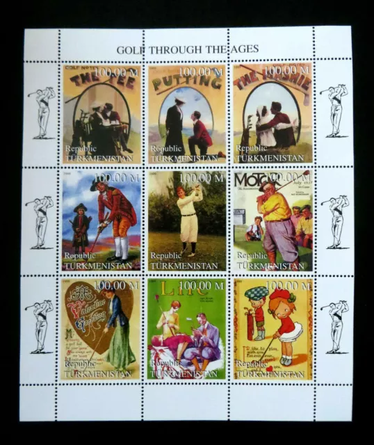 1999, Turkmenistan, postfrischer Kleinbogen Golf (P1655)