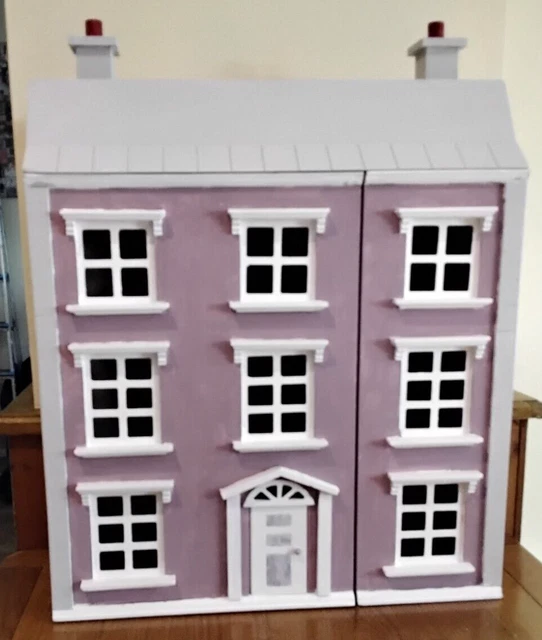 WOODEN TOY DOLLS house with furniture and family. £50.00 PicClick UK