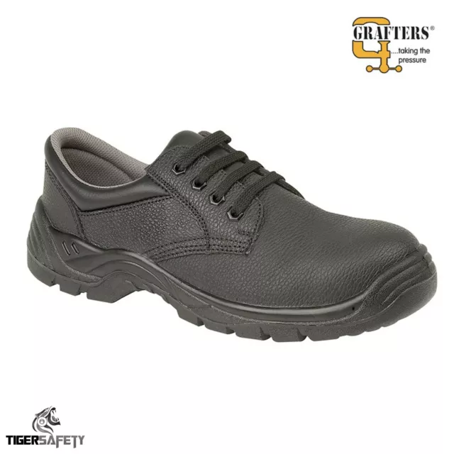 Grafters M9537A S1 Src Noir Cuir Acier Bout Coqué Chukka Style Sécurité Shoes