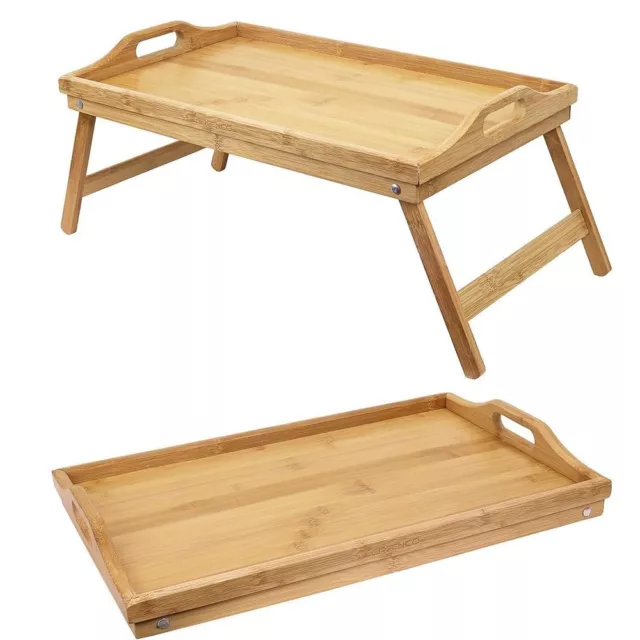 Portable Bed Tray Table Lightweight Bamboo Serving Tray  Breakfast in Bed