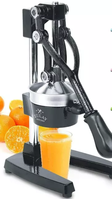 Zulay Kitchen Professional Iron Manual Press Fruits Juicer - Black