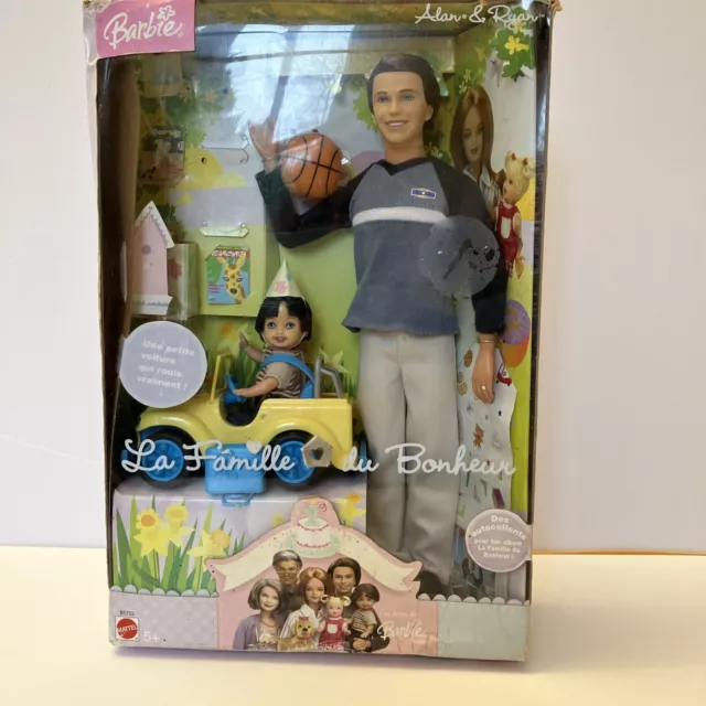 POUPEE BARBIE LA  FAMILLE DU BONHEUR HAPPY FAMILY Alan & Rayan 2003 Vintage Rare